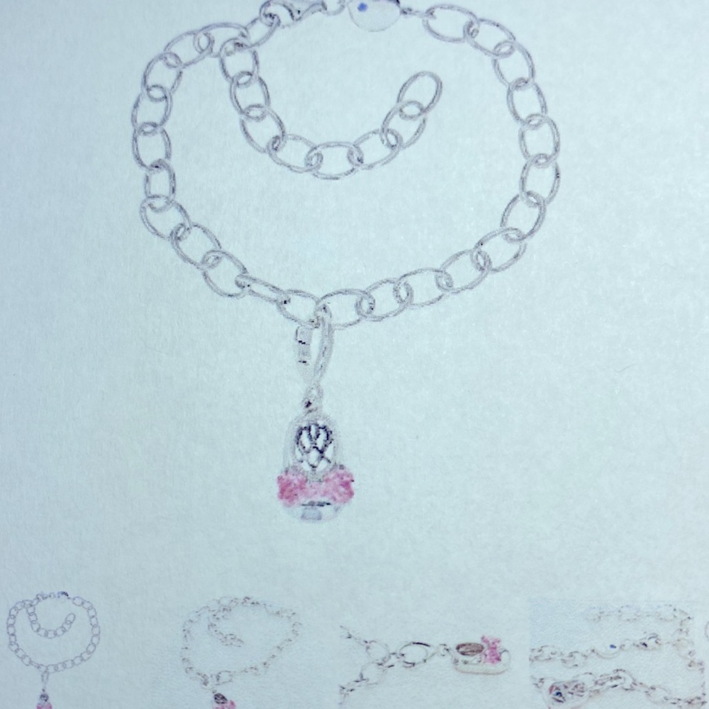Vanna K for Bella Luce Pink Diamond Simulant bracelet-Charm is a Pink Baby Shoe